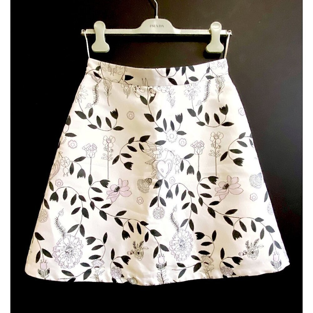 Markus Lupfer A line skirt in flower/rabbit print size M
